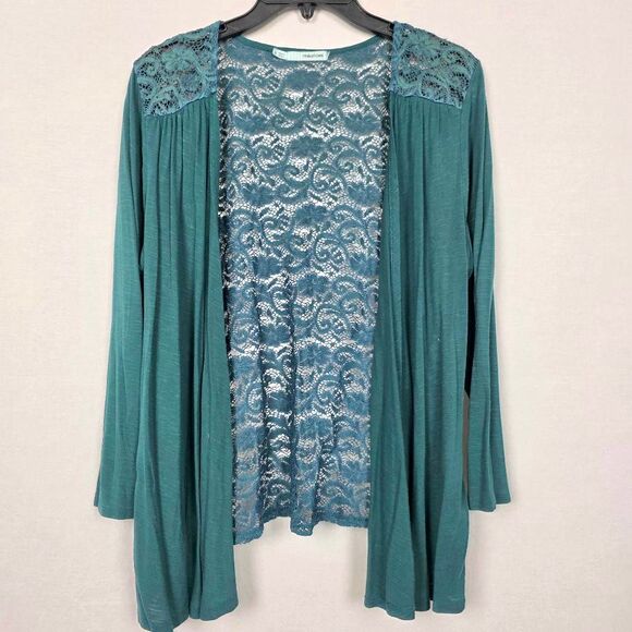 Maurices Teal Lace Back Long Sleeve Cardigan XL - Picture 1 of 7